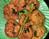 A picture of step 3 of Parippu vada - traditional Kerala snacks.