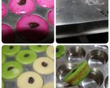 Foto langkah ke 4 dari resep Kue lumpur kentang simple (buah naga, pandan, original).