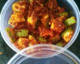 A picture of step 2 of Totapuri mango pickle.