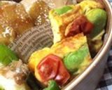 A picture of step 7 of Edamame and Tomato Frittata – Easy Lunchbox Recipe.