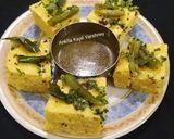 A picture of step 6 of Yellow (Besan Dhokla).
