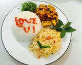 Hình bước làm 9 của món Cơm chay tình yêu