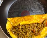 A picture of step 6 of Japanese Egg wrapped Fried Noodle(Omu Yakisoba).