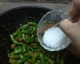 A picture of step 5 of Green chilli pickle.