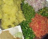 A picture of step 1 of Vegetables kabab with simple koshri rice.