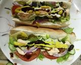 A picture of step 5 of Veg Subway sandwich.