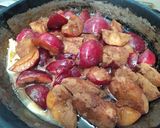 A picture of step 13 of Pork Shoulder with Mustard, Spiced Plums, and Orange Sweet Potato Mash.