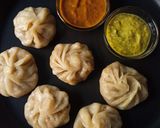 A picture of step 11 of Chicken Momo Recipe without steamer without bamboo basket.