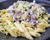 Foto del paso 7 de la receta: Macarrones con ternera en salsa de puerro y queso de cabra con trufa