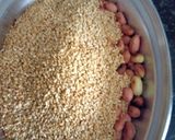 A picture of step 1 of Til ke laddu(white sesame).