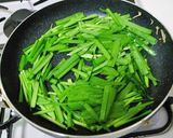 A picture of step 4 of Hearty Meal! Garlic Chives, Eggs & Pork Strips.