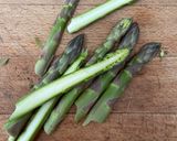 A picture of step 1 of Egg and bacon asparagus salad.