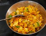A picture of step 4 of Cornflakes Chivda. (Makai Chivda).