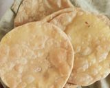 A picture of step 5 of Moong dal poori.