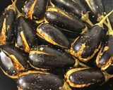 A picture of step 3 of Gutti Vankaya Fry (Stuffed Eggplant Fry - Andhra style).