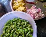 A picture of step 1 of French Beans Poriyal.