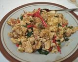 Foto langkah ke 5 dari resep Tumis Orak Arik Tahu Tempe Telur Sawi-Saos Tiram.