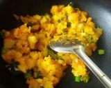 A picture of step 1 of Schezwan potato Frankie.