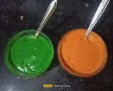A picture of step 3 of Tiranga Idli Cake Sandwich.
