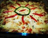 A picture of step 8 of Lasagne😍😋.