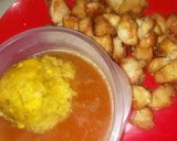Foto del paso 3 de la receta: Bolita de mofongo de plátano con carne frita y caldo de pollo