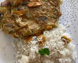 Foto del paso 7 de la receta: Tortilla de champiñones con pollo y verduras