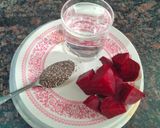 A picture of step 1 of Heart healthy Beetroot and fibre and fatty acid rich Chia seeds water - A morning detox drink.