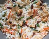 A picture of step 5 of Vegetable Fried Rice.