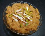 A picture of step 14 of Pav halwa.