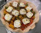 Une image de l'étape 18 de Tarte filo, oignon, chèvre et poivrons tricolores.
