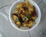 A picture of step 2 of Achari potatoes.