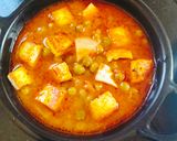 A picture of step 3 of Restaurant style matar paneer (green peas with paneer curry).