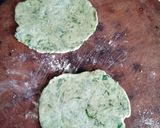 A picture of step 2 of Palak Puri.