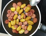 A picture of step 9 of Gnocchi-Sausage Salad 🥗🥔 سلطة الجنوشي مع النقانق.