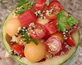 Une image de l'étape 5 de 🍈Salade de melon pastèque quinoa pêche tomate.