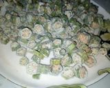 A picture of step 4 of Kurkuri bhindi.