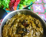 A picture of step 4 of Coriander leaves thokku.