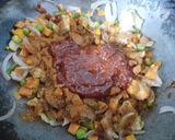 A picture of step 2 of Kashmiri Pulao.