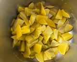 A picture of step 2 of Kancha Aam Chop.