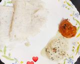A picture of step 10 of Neer Dosa with tomato chutney.