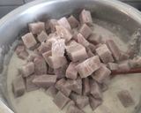 Gambar langkah 4 resipi Kuih Talam Berlauk Dengan Ubi Keladi.