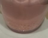 A picture of step 8 of Sago milk with Rooh afza syrup.