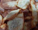 A picture of step 3 of 🥔chips without frying.In microwave.