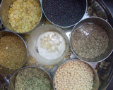 பச்சரிசி உளுந்து கோதுமை தோசை.வாழைப்பூ சட்னி காலை உணவு ரெசிபி ஸ்டேப் 1 புகைப்படம்