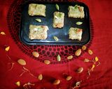 A picture of step 7 of Rava coconut burfi cardamom flavour.