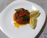 A picture of step 2 of Grilled swordfish and cherry tomato sauce, swordfish, capers.