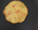 A picture of step 7 of Masala Uttapams with Mint-Almond chutney.