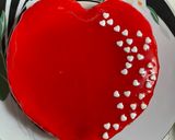 Foto langkah ke 7 dari resep Heart mirror glaze brownies cake.