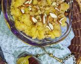 A picture of step 8 of Suji Besan Ka Zaffroni Halwa.