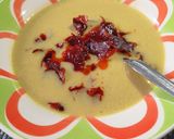 Tejszínes zöldséges krémleves pirított chorizóval gluténmentesen recept fázis 4 fotója